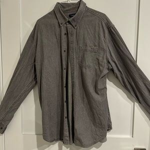 Croft & Barrow Men’s Casual Button Down Shirt - Dark Gray